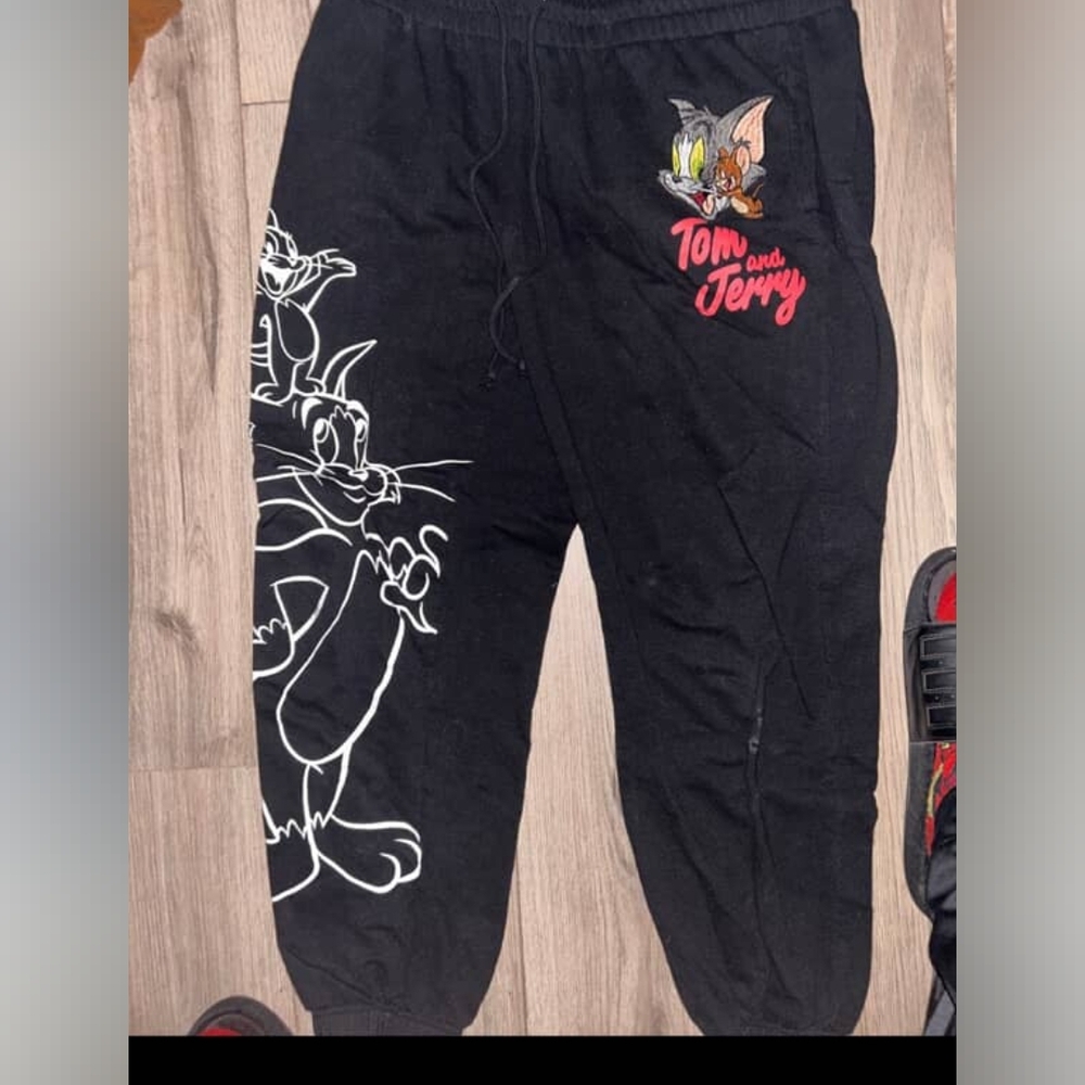 Tom and Jerry Black Joggers Size L